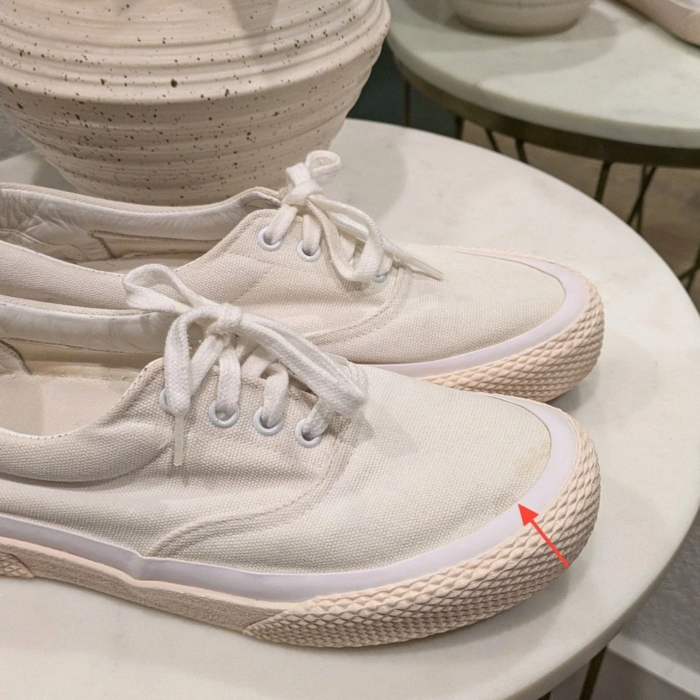 Celine 180 Low Top Canvas Sneakers Women's 40 White Pink Phoebe Philo